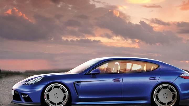 Side Pose Of 9ff Porsche Panamera Turbo In Blue